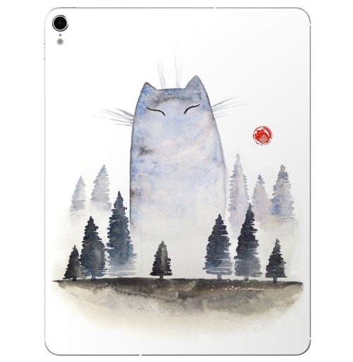 Наклейка на Планшет Apple iPad Pro 2015-2018 Кот туманный,  купить в Москве – интернет-магазин Allskins, акварель, туман, лес, кошка
