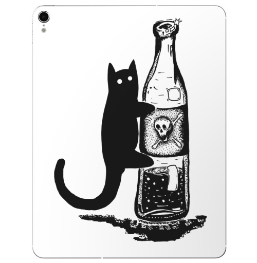 Наклейка на Планшет Apple iPad Pro 2015-2018 Кот с бутылкой,  купить в Москве – интернет-магазин Allskins, кошка, алкоголь, вино, яд