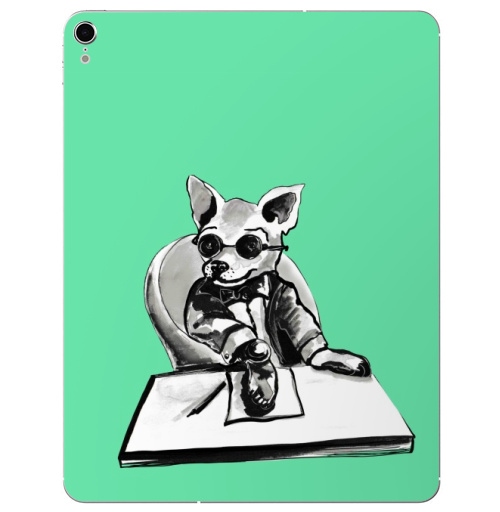 Наклейка на Планшет Apple iPad Pro 2015-2018 Маленький босс,  купить в Москве – интернет-магазин Allskins, cool, dog, персонажи, черно-белое, собаки, шеф, директор