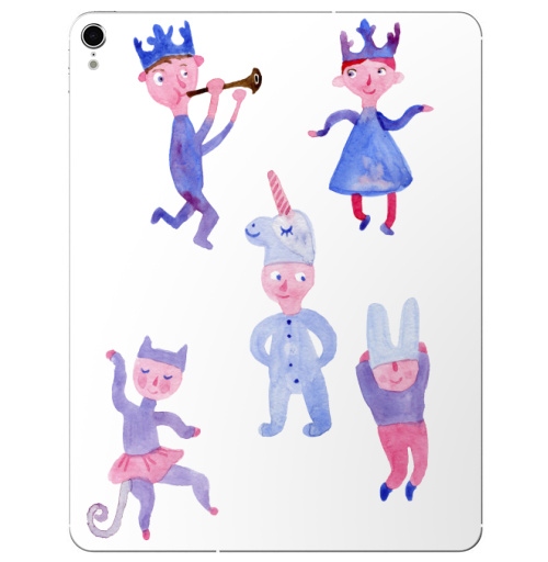 Наклейка на Планшет Apple iPad Pro 2015-2018 Детский праздник,  купить в Москве – интернет-магазин Allskins, акварель, детские, пикник, карнавал, танцы, музыка, единорог, заяц, принцесса, принц