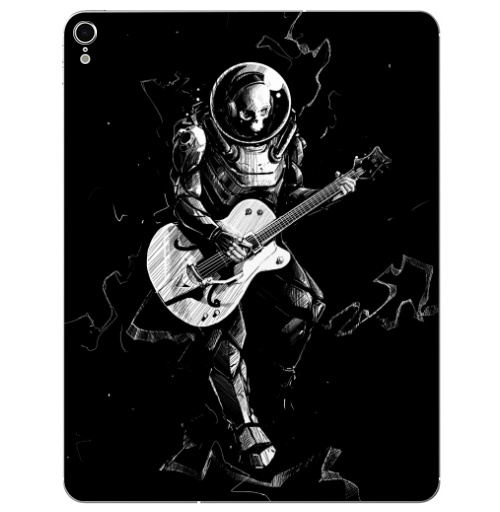 Наклейка на Планшет Apple iPad Pro 2015-2018 Космический бард,  купить в Москве – интернет-магазин Allskins, скелет, космос, гитара, темнота, шлем