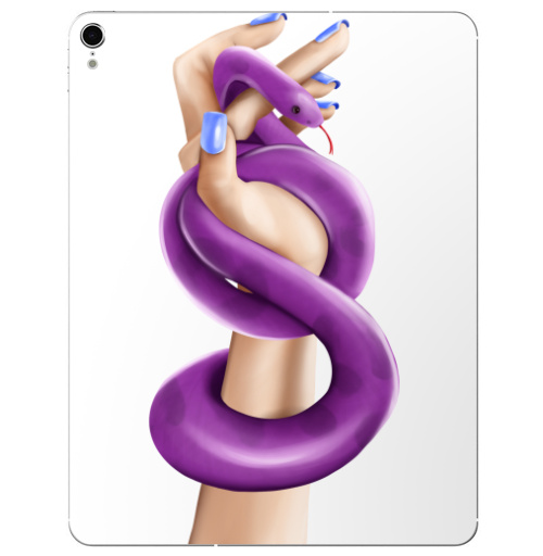 Наклейка на Планшет Apple iPad Pro 2015-2018 Змея фуксия в женской власти,  купить в Москве – интернет-магазин Allskins, девушка, руки, фиолетовый, фуксия, нежно, хэллоуин, змея
