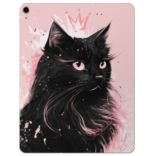 Наклейка на Планшет Apple iPad Pro 2015-2018 Властительница мурлыканья,  купить в Москве – интернет-магазин Allskins, сарказм, кошка, корона, королева, черный, кота, пушистая, розовый