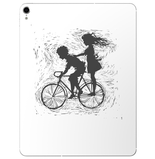 Наклейка на Планшет Apple iPad Pro 2015-2018 Летнее, велосипедное,  купить в Москве – интернет-магазин Allskins, черно-белое, парные, детские, для влюбленных, радость, лето, дружба, велосипед, любовь, 8 марта, 300 Лучших работ