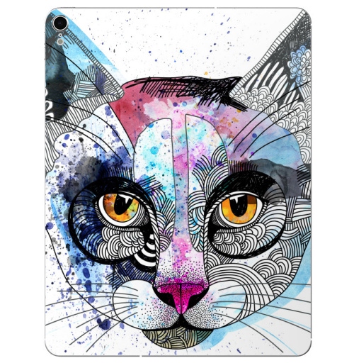 Наклейка на Планшет Apple iPad Pro 2015-2018 Кошка графика,  купить в Москве – интернет-магазин Allskins, милые животные, акварель, персонажи, графика, животные, кошка