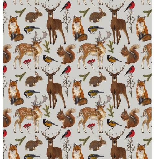 Наклейка на Планшет Apple iPad Air 3 Рождественские лесные звери.,  купить в Москве – интернет-магазин Allskins, лесные животные, лес, животные, олень, белка, лиса, новый год