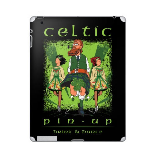 Наклейка на Планшет Apple iPad 5 2017-2018 Кельтский пинап,  купить в Москве – интернет-магазин Allskins, сарказм, персонажи, девушка, алкоголь, пикник, танцы, Ирландия, кельт