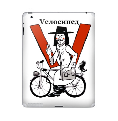 Наклейка на Планшет Apple iPad 5 2017-2018 V - значит велосипед,  купить в Москве – интернет-магазин Allskins, кино, велосипед, печкин, персонажи, красный, надписи