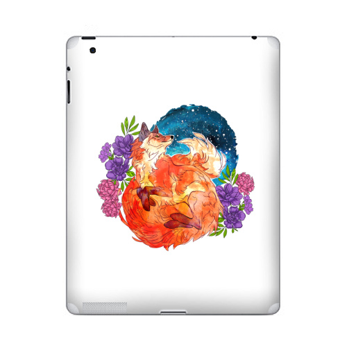 Наклейка на Планшет Apple iPad 5 2017-2018 Мечтательный лис,  купить в Москве – интернет-магазин Allskins, лиса, космос, цветы, огонь, мечта