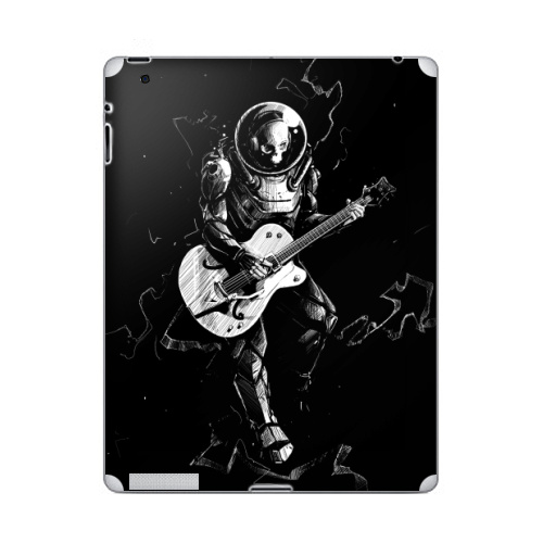 Наклейка на Планшет Apple iPad 5 2017-2018 Космический бард,  купить в Москве – интернет-магазин Allskins, скелет, космос, гитара, темнота, шлем