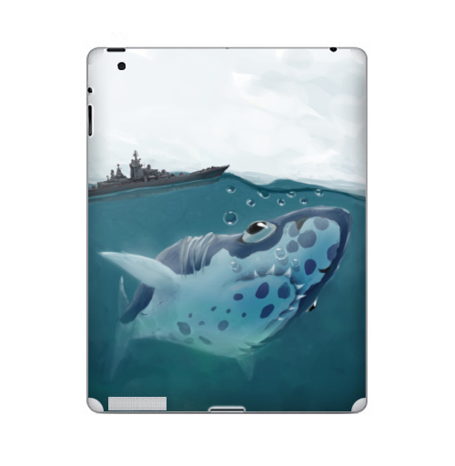 Наклейка на Планшет Apple iPad 5 2017-2018 Акулазаврище,  купить в Москве – интернет-магазин Allskins, акула, опасность, опасная, рыба, гигант, динозавры, подводная, существо, монстры, забавная, смешные, детские, казуальная, рисунки, лупоглазая, корабль, военные