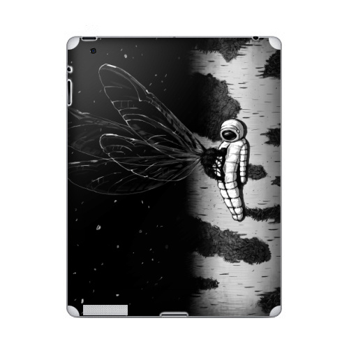 Наклейка на Планшет Apple iPad 5 2017-2018 Береза,  купить в Москве – интернет-магазин Allskins, сюрреализм, астронавт, космос, фантастика, черно-белое, берёзки, космонавтика