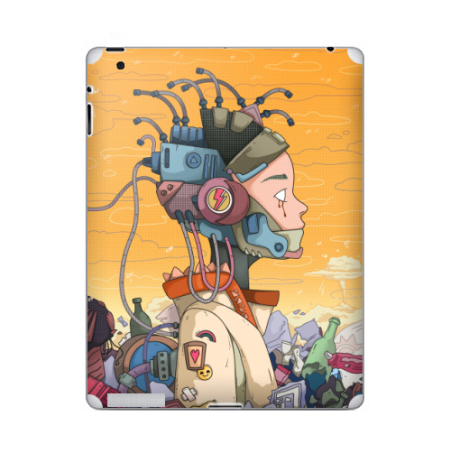 Наклейка на Планшет Apple iPad 5 2017-2018 Киберпанковый взрыв,  купить в Москве – интернет-магазин Allskins, цинизм, робот, девушка, природа, киберпанк, свалка, чувства, провод, металл, мусор, слезы, небо, манга