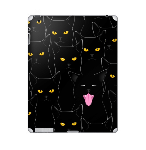 Наклейка на Планшет Apple iPad 5 2017-2018 Котики detected,  купить в Москве – интернет-магазин Allskins, кошка, глаз, графика, улыбка, животные, 300 Лучших работ