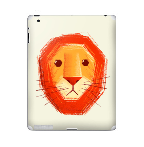 Наклейка на Планшет Apple iPad 5 2017-2018 Грустный лев,  купить в Москве – интернет-магазин Allskins, милые животные, детские, животные, любовь, желтый, лето, оранжевый, печаль, король, грустные, печальный