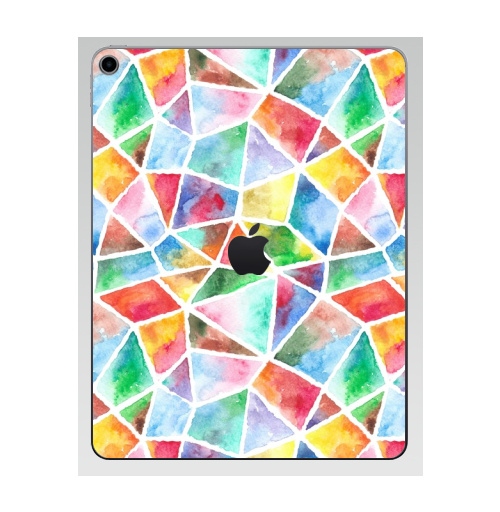 Наклейка на Планшет Apple iPad 7 2019 Акварельная мозаика,  купить в Москве – интернет-магазин Allskins, акварель, мозаика, живопись, яркий, кусочки, текстура