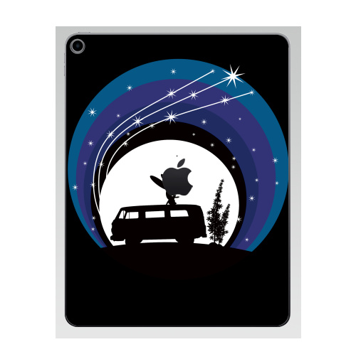 Наклейка на Планшет Apple iPad 7 2019 Night Scene,  купить в Москве – интернет-магазин Allskins, Фольксваген, ночь, луна, звезда, дым, заяц