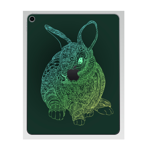 Наклейка на Планшет Apple iPad 7 2019 • Кролик •,  купить в Москве – интернет-магазин Allskins, заяц, животные, зверушки, любовь, графика, цвет, узор, паттерн