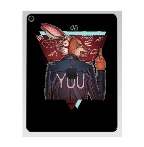 Наклейка на Планшет Apple iPad 7 2019 Волкозаяц,  купить в Москве – интернет-магазин Allskins, крутые животные, иллюстрацияпринт, подарки, хипстер, заяц, собаки, волк
