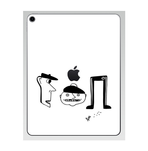 Наклейка на Планшет Apple iPad 7 2019 Гоп,  купить в Москве – интернет-магазин Allskins, черно-белое, типографика, хулиган, персонажи, черное и белое, надписи