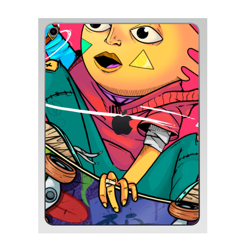 Наклейка на Планшет Apple iPad 7 2019 Яйцо в полете,  купить в Москве – интернет-магазин Allskins, яйца, цвет, лето, глаз, геометрия, детские, еда, желтый, космос, лицо