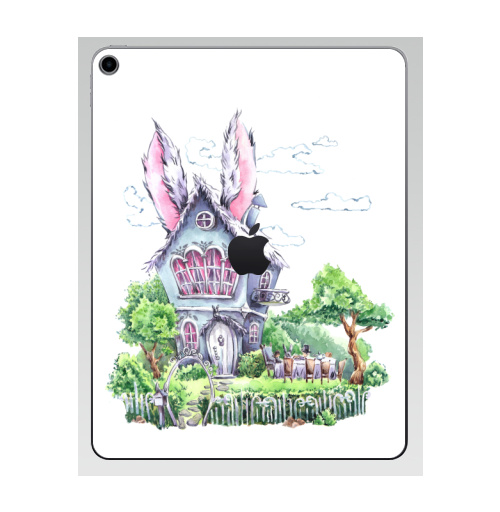 Наклейка на Планшет Apple iPad 7 2019 Домик Мартовского Зайца,  купить в Москве – интернет-магазин Allskins, заяц, жильё, сказки, уют, дом, домики, Алиса в стране чудес