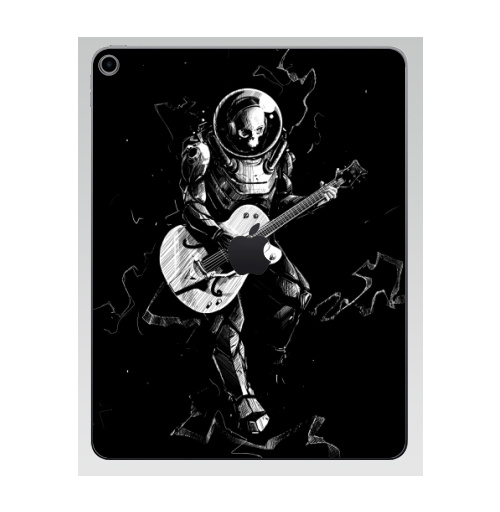 Наклейка на Планшет Apple iPad 7 2019 Космический бард,  купить в Москве – интернет-магазин Allskins, скелет, космос, гитара, темнота, шлем