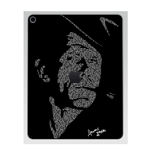 Наклейка на Планшет Apple iPad 7 2019 Любви к Хармсу,  купить в Москве – интернет-магазин Allskins, черно-белое, писатель, классика, известные люди, 300 Лучших работ