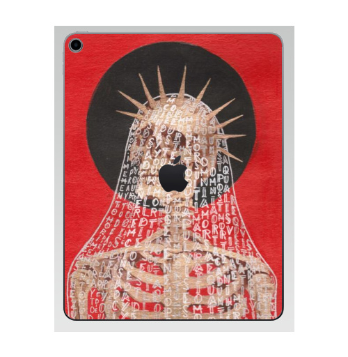 Наклейка на Планшет Apple iPad 7 2019 Золотой скелет,  купить в Москве – интернет-магазин Allskins, философские, смерть, скелет, череп, золото, красный