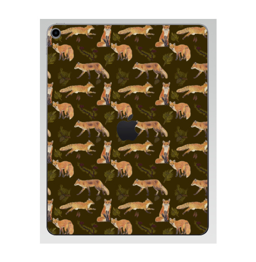 Наклейка на Планшет Apple iPad 7 2019 Много лисичек,  купить в Москве – интернет-магазин Allskins, лиса, листья, лес