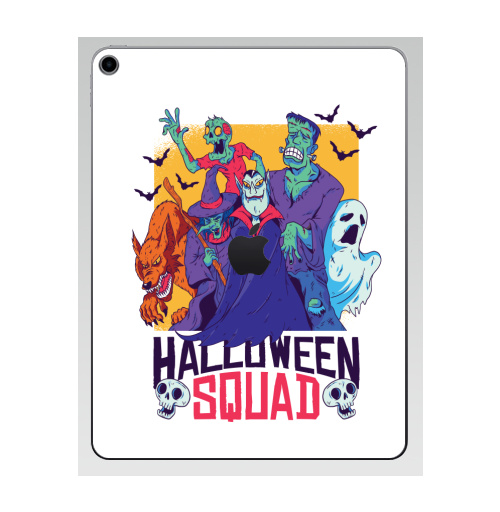 Наклейка на Планшет Apple iPad 7 2019 Хэллоуинский отряд,  купить в Москве – интернет-магазин Allskins, мистика, хэллоуин, отряд, монстры, привидение, зомби, франкенштейн, магия, Летучая_мышь