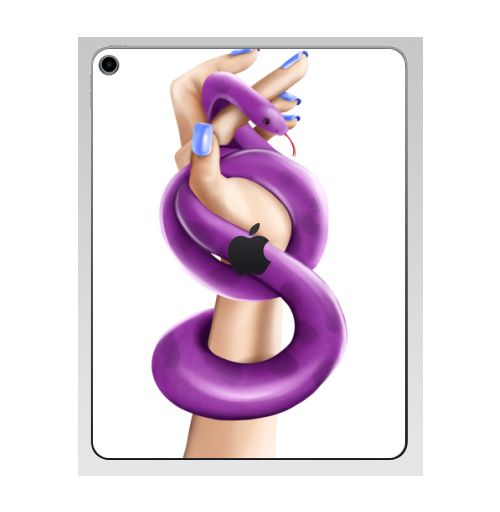 Наклейка на Планшет Apple iPad 7 2019 Змея фуксия в женской власти,  купить в Москве – интернет-магазин Allskins, девушка, руки, фиолетовый, фуксия, нежно, хэллоуин, змея
