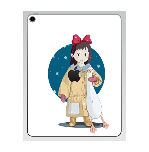 Наклейка на Планшет Apple iPad 7 2019 Ребенок и гусь,  купить в Москве – интернет-магазин Allskins, детские, бант, снег, ребенок, игрушки, мило, мультфильмы, читатель