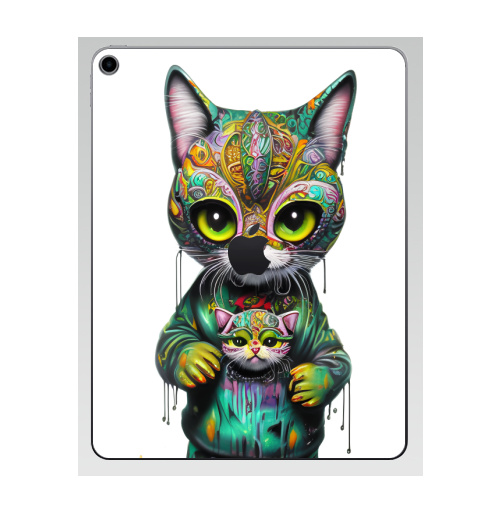 Наклейка на Планшет Apple iPad 7 2019 Милый котенок в стрит арте,  купить в Москве – интернет-магазин Allskins, стритарт, котята, кошка, краски, детские