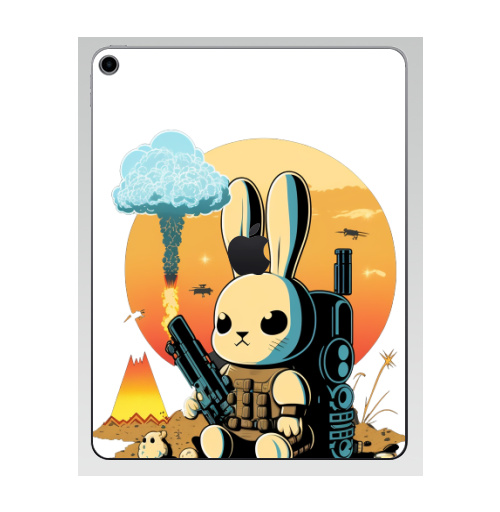 Наклейка на Планшет Apple iPad 7 2019 Игрушка заяц солдат,  купить в Москве – интернет-магазин Allskins, стритарт, детские, заяц, военные, оружие, игрушки, плюшевый, кролики