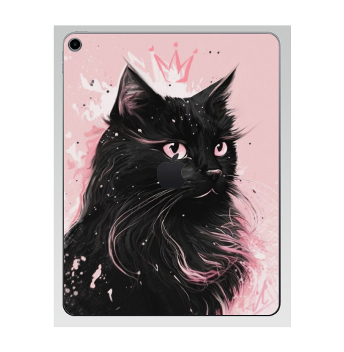 Наклейка на Планшет Apple iPad 7 2019 Властительница мурлыканья,  купить в Москве – интернет-магазин Allskins, сарказм, кошка, корона, королева, черный, кота, пушистая, розовый