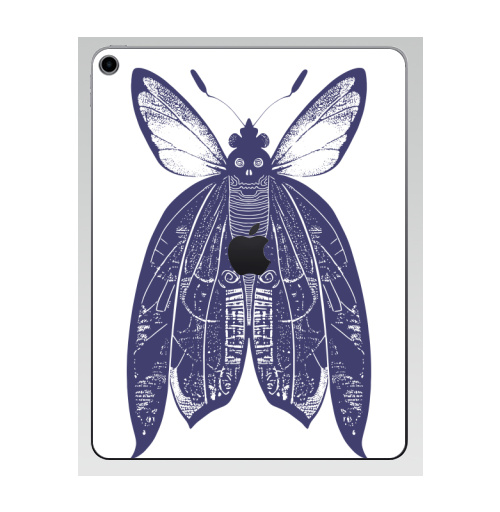 Наклейка на Планшет Apple iPad 7 2019 Мотыль,  купить в Москве – интернет-магазин Allskins, бабочки, череп