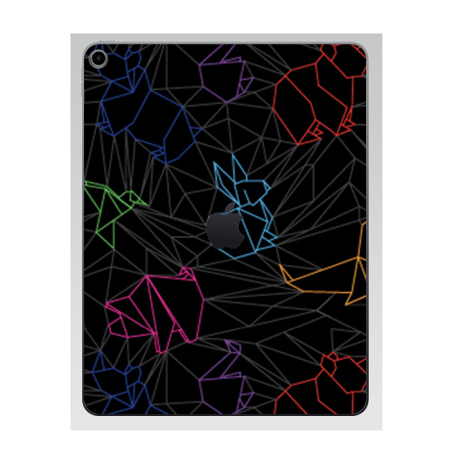 Наклейка на Планшет Apple iPad 7 2019 Origami Знаки Зодиака,  купить в Москве – интернет-магазин Allskins, зодиак, знаки зодиака, лебедь, фигурки, паттерн, оригами, медведь, графика, животные, заяц, 300 Лучших работ