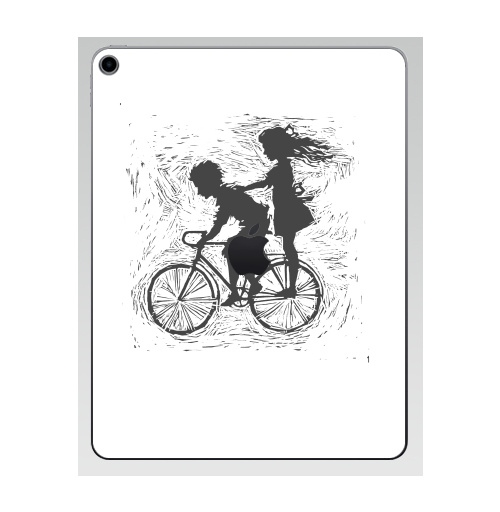 Наклейка на Планшет Apple iPad 7 2019 Летнее, велосипедное,  купить в Москве – интернет-магазин Allskins, черно-белое, парные, детские, для влюбленных, радость, лето, дружба, велосипед, любовь, 8 марта, 300 Лучших работ