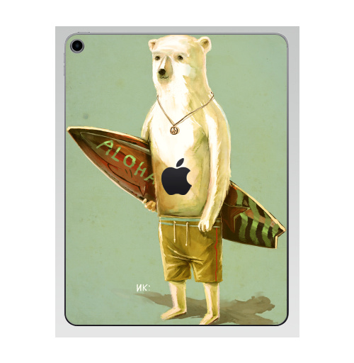 Наклейка на Планшет Apple iPad 7 2019 Алоха,  купить в Москве – интернет-магазин Allskins, серфинг, медведь, лето, 300 Лучших работ