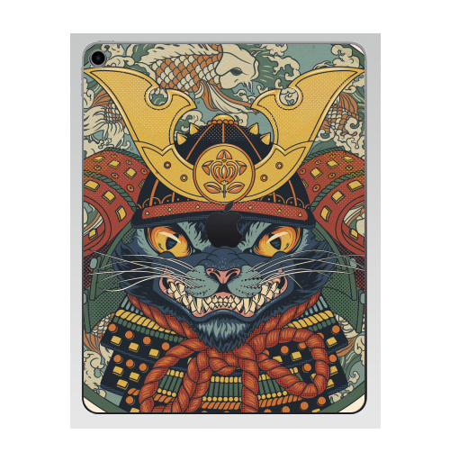 Наклейка на Планшет Apple iPad 7 2019 Самурай,  купить в Москве – интернет-магазин Allskins, космокот, кои, военные, самурай, кошка