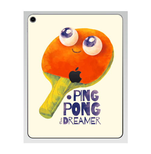 Наклейка на Планшет Apple iPad 7 2019 Пинг-понг дример,  купить в Москве – интернет-магазин Allskins, пинг-понг, гики, теннис, настольный теннис, мечта, футбол, ракетка