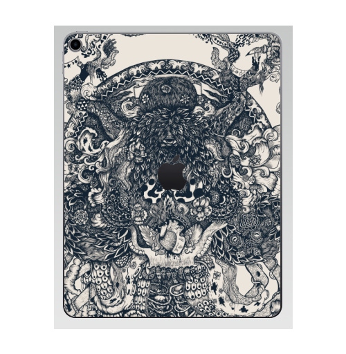 Наклейка на Планшет Apple iPad 7 2019 Морское чудовище,  купить в Москве – интернет-магазин Allskins, сюрреализм, графика, осьминог, щупальца, темный, треугольник, глаз, монстры