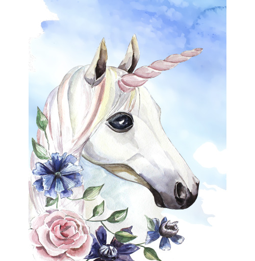 Наклейка на Планшет Apple iPad Pro 11 (2nd Gen) 2020 A2228 Единорог в цветах,  купить в Москве – интернет-магазин Allskins, единорог, цветы, акварель, васильки, василек, розовый, голубой, пастельный, лошадь