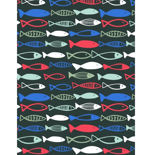 Наклейка на Планшет Apple iPad Pro 11 (2nd Gen) 2020 A2228 Веселые рыбехи,  купить в Москве – интернет-магазин Allskins, милые животные, детские, океаны, морская, лето, вода, графика, рыба, животные