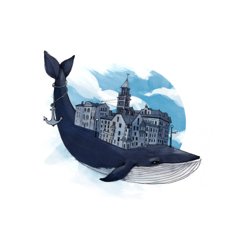 Наклейка на Планшет Apple iPad Pro 11 (2nd Gen) 2020 A2228 Whale city,  купить в Москве – интернет-магазин Allskins, животные, город, киты, небо, якорь