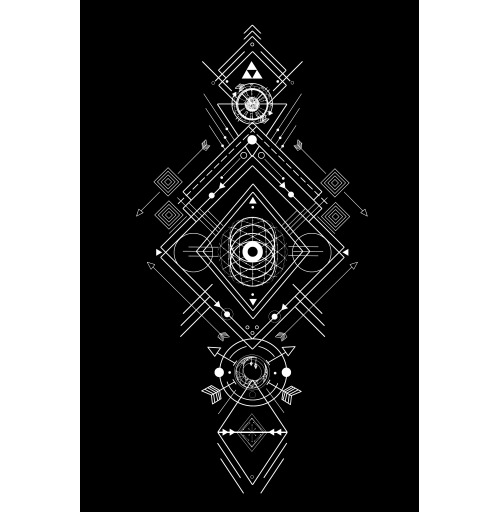 Наклейка на Планшет Apple iPad Pro 12.9 (2020) A2232 Мистическая геометрия,  купить в Москве – интернет-магазин Allskins, монохром, мистический, геометрический, геометрия, фигуры
