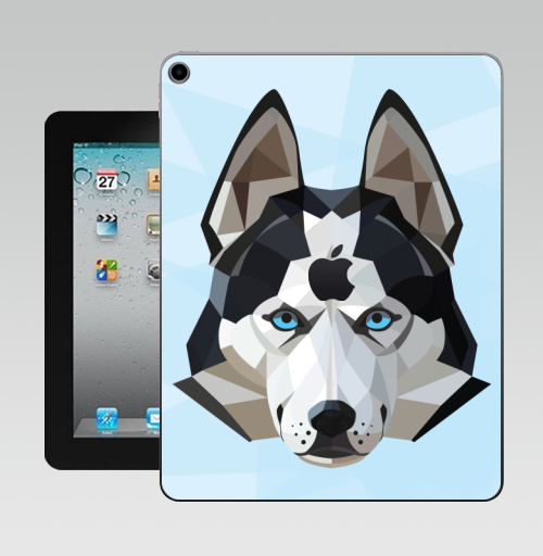Наклейка на Планшет Apple iPad 10.2 Gen 8 Wi-Fi Хаски лед,  купить в Москве – интернет-магазин Allskins, 300 Лучших работ, хаски, полигоны, собаки, животные, графика