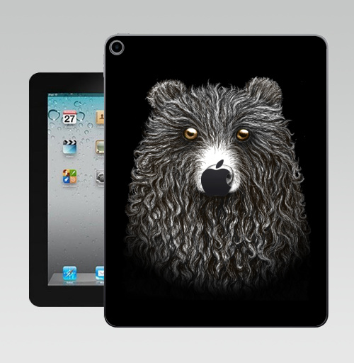 Наклейка на Планшет Apple iPad 10.2 Gen 8 Wi-Fi Мишенька,  купить в Москве – интернет-магазин Allskins, крутые животные, медведь, животные, графика, милые животные