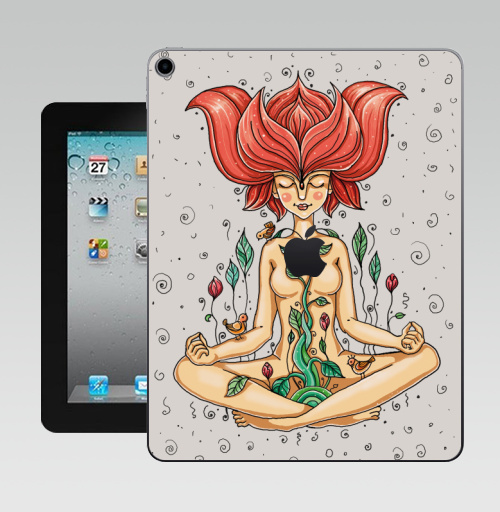 Наклейка на Планшет Apple iPad 10.2 Gen 8 Wi-Fi Пора цветения,  купить в Москве – интернет-магазин Allskins, девушка, цветы, весна, настроение, птицы